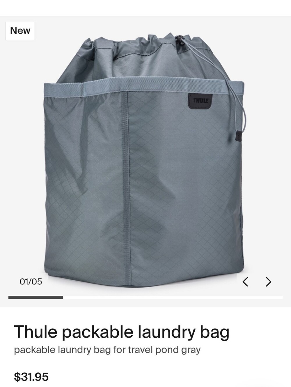 Thule Packable Laundry Sack - Pond Gray